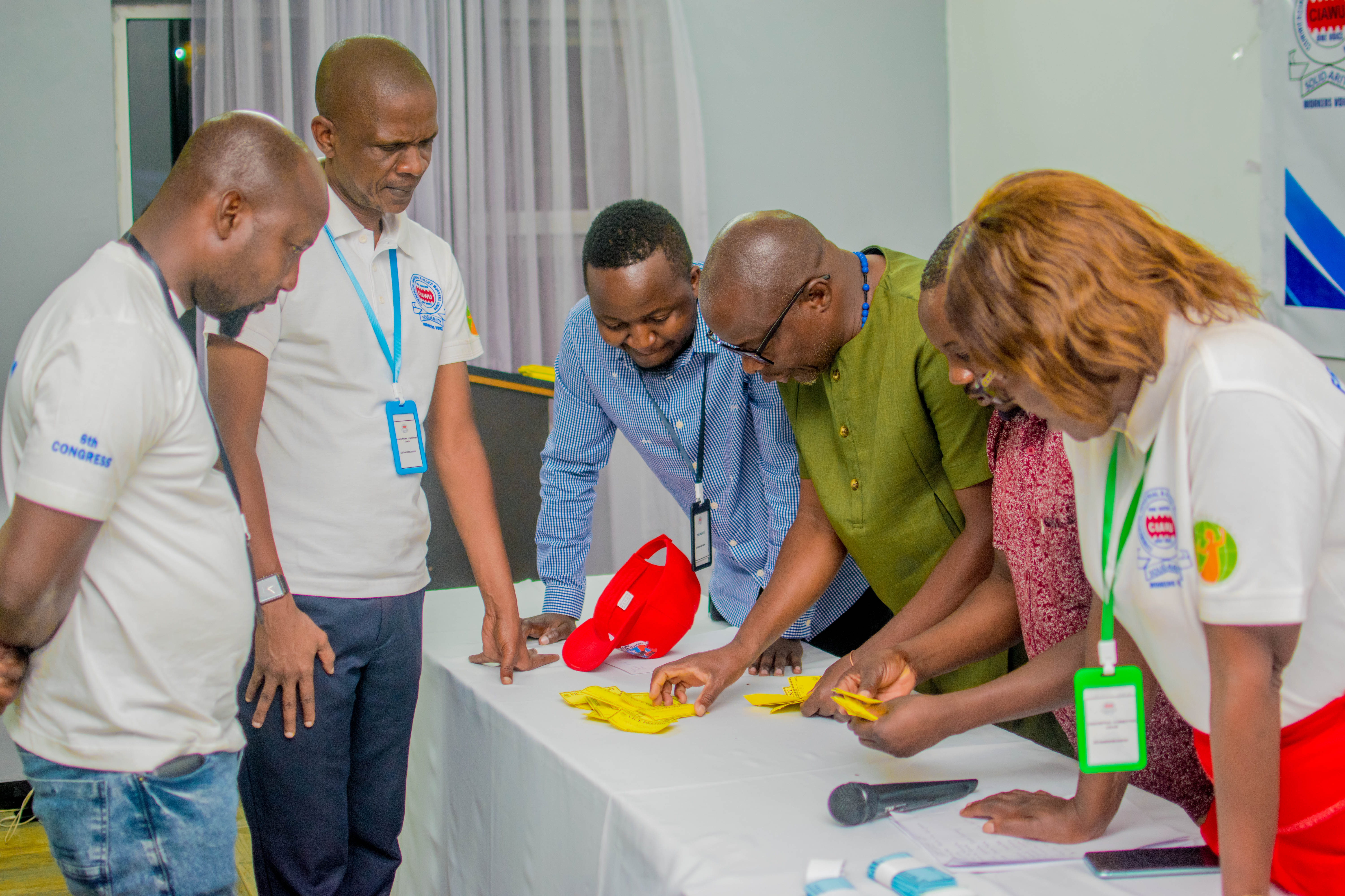 CIAWU members voting at the 6th Congress